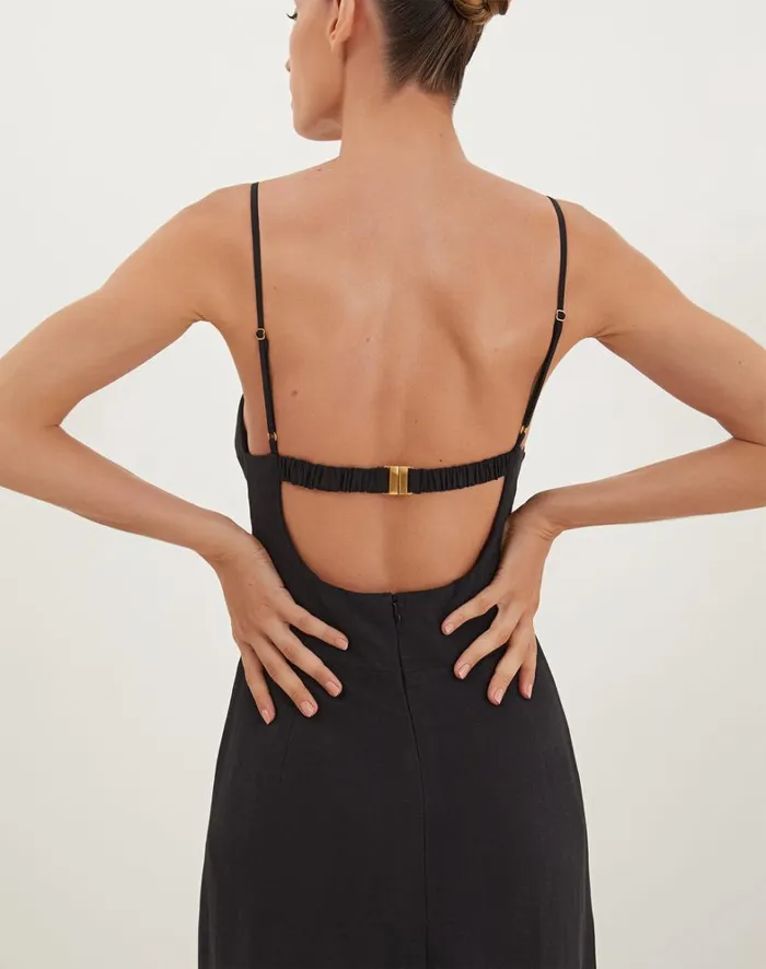 Women ViX Paula Hermanny Dresses Tats Midi Dress 8211 Black