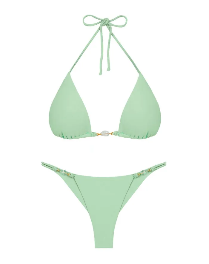 Women ViX Paula Hermanny Tops Ivy Tri Top 8211 Pastel Mint